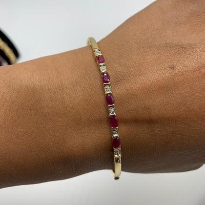 Ruby Colored Stone Jewelry incl 14K Bracelets (B3-KW)