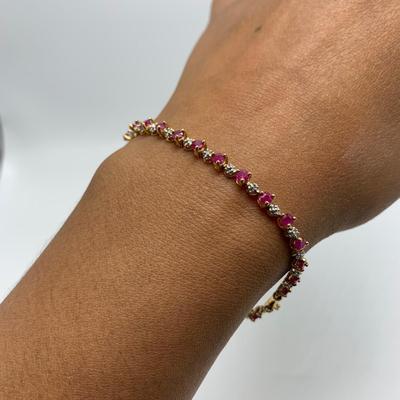 Ruby Colored Stone Jewelry incl 14K Bracelets (B3-KW)