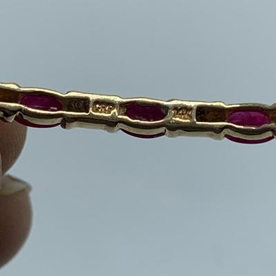 Ruby Colored Stone Jewelry incl 14K Bracelets (B3-KW)
