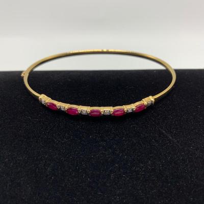 Ruby Colored Stone Jewelry incl 14K Bracelets (B3-KW)