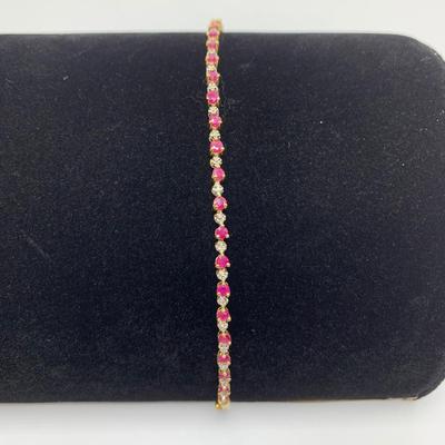 Ruby Colored Stone Jewelry incl 14K Bracelets (B3-KW)