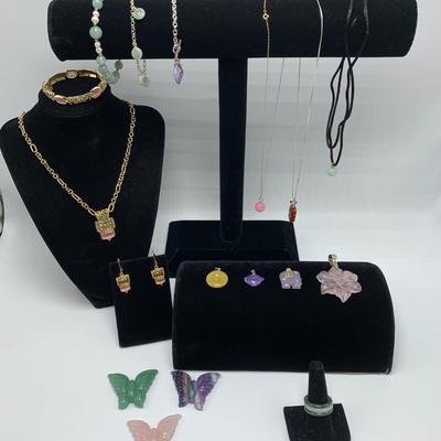 Variety of Stamped 14K and 925 Jade Jewelry (B3-KW)