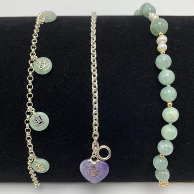 Variety of Stamped 14K and 925 Jade Jewelry (B3-KW)