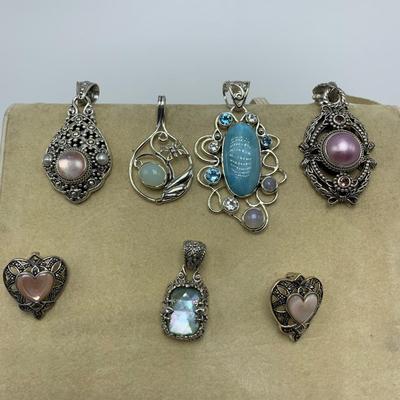 Larimar Stone Jewelry Sets with SARDA Stamped 925 Pendants (B3-KW)