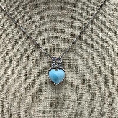 Larimar Stone Jewelry Sets with SARDA Stamped 925 Pendants (B3-KW)