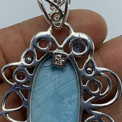 Larimar Stone Jewelry Sets with SARDA Stamped 925 Pendants (B3-KW)