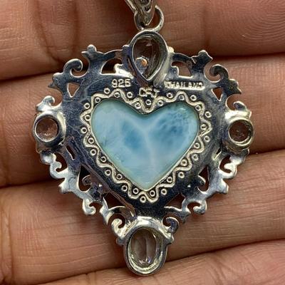 Larimar Stone Jewelry Sets with SARDA Stamped 925 Pendants (B3-KW)