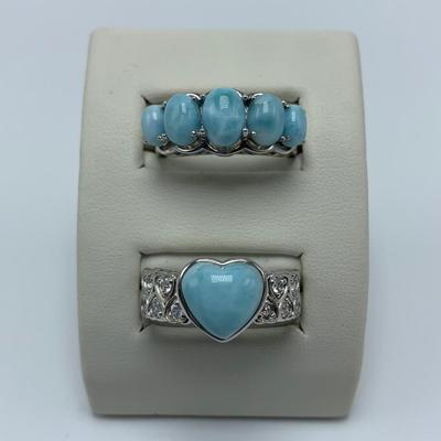 Larimar Stone Jewelry Sets with SARDA Stamped 925 Pendants (B3-KW)