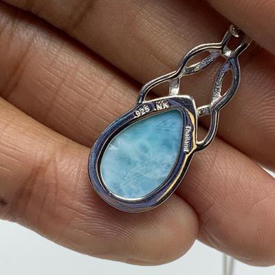 Larimar Stone Jewelry Sets with SARDA Stamped 925 Pendants (B3-KW)