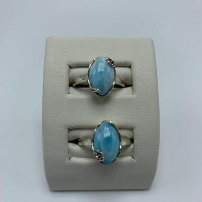 Larimar Stone Jewelry Sets with SARDA Stamped 925 Pendants (B3-KW)