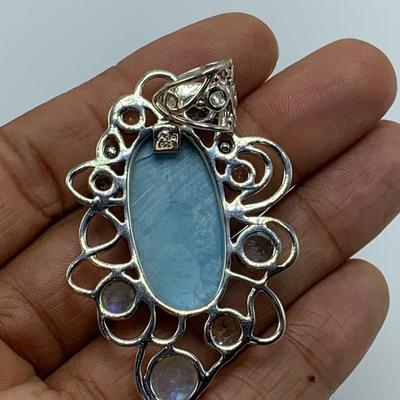 Larimar Stone Jewelry Sets with SARDA Stamped 925 Pendants (B3-KW)