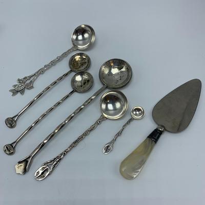 Collection of Coffee Bean Spoons and Sterling Silver Utensils (B3-KW)