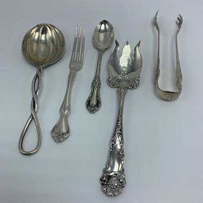 Collection of Coffee Bean Spoons and Sterling Silver Utensils (B3-KW)