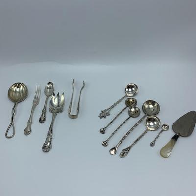Collection of Coffee Bean Spoons and Sterling Silver Utensils (B3-KW)