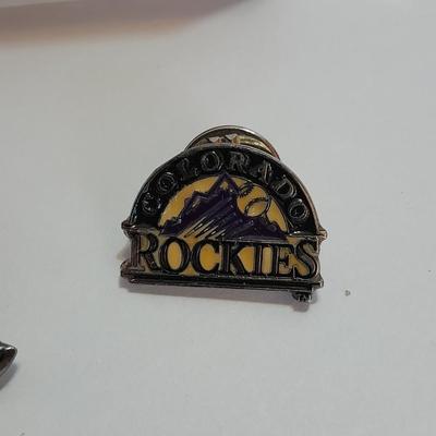 Colorado Rockies Cased commemorative Season ticket cased wooden baseball land two collectible pins