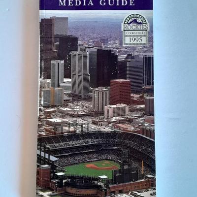 Colorado Rockies two cased tickets Opening Day 1995 Rockies VS Phiillies with Rockies 1993 media Guide.