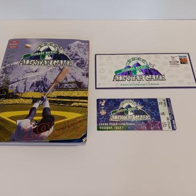 Colorado Rockies All Star Game official program with All-star ticket game stub