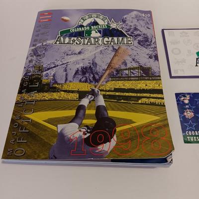 Colorado Rockies All Star Game official program with All-star ticket game stub