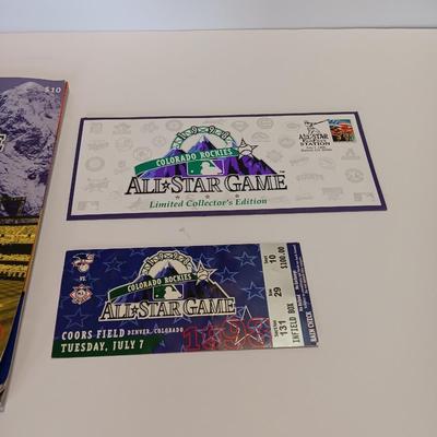 Colorado Rockies All Star Game official program with All-star ticket game stub