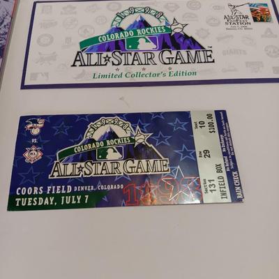 Colorado Rockies All Star Game official program with All-star ticket game stub