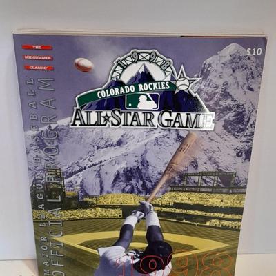Colorado Rockies All Star Game official program with All-star ticket game stub