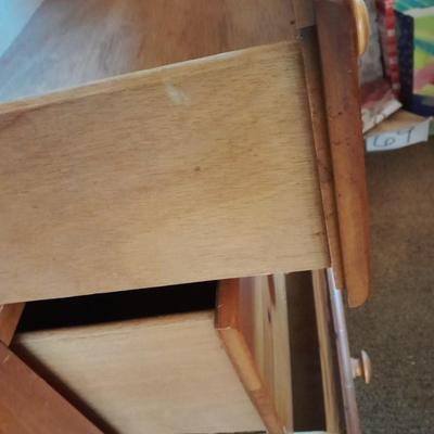 Wood two door display Chest with three drawered storage Made in USA