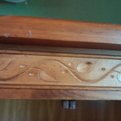 Wood two door display Chest with three drawered storage Made in USA