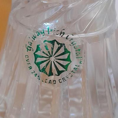 Teleflora Covered Serving Bowl w/Stand, Dansk platter, and Crystal Galway Ireland vintage salt and pepper shakers