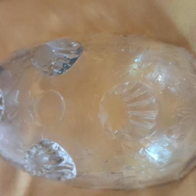 Teleflora Covered Serving Bowl w/Stand, Dansk platter, and Crystal Galway Ireland vintage salt and pepper shakers