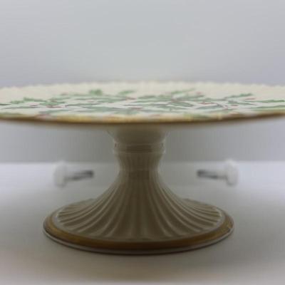 LENOX Holiday Set - (1) Dessert Stand, (1) Stainless Dessert Knife & (2) Servers, (2) Candle Holders, (13) Dessert/Salad Plates