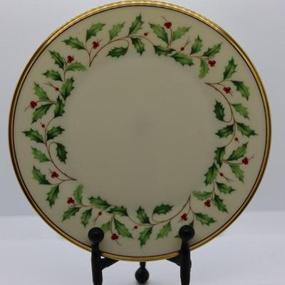 LENOX Holiday Set - (1) Dessert Stand, (1) Stainless Dessert Knife & (2) Servers, (2) Candle Holders, (13) Dessert/Salad Plates