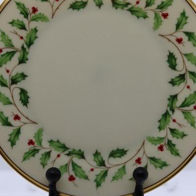 LENOX Holiday Set - (1) Dessert Stand, (1) Stainless Dessert Knife & (2) Servers, (2) Candle Holders, (13) Dessert/Salad Plates