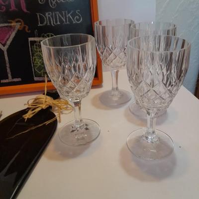 Real women don't cry, they Wine! Happy Hour chalk art tray / sign, and an assortment of wine themed decor
