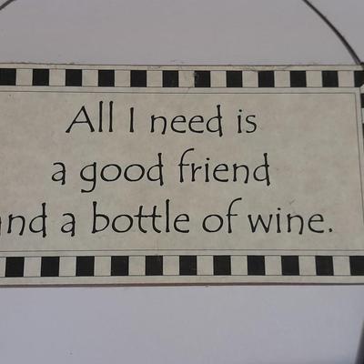 Real women don't cry, they Wine! Happy Hour chalk art tray / sign, and an assortment of wine themed decor