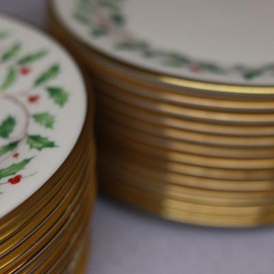 LENOX Holiday Set - (6) Soup Bowls, (6) Fruit Bowls, (3) Condiment/Candy Bowls, (27) Dinner Plates