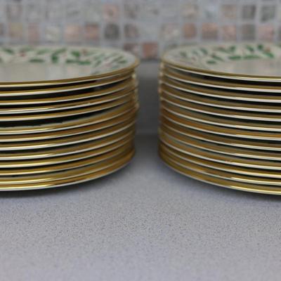 LENOX Holiday Set - (6) Soup Bowls, (6) Fruit Bowls, (3) Condiment/Candy Bowls, (27) Dinner Plates