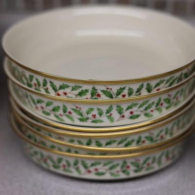 LENOX Holiday Set - (6) Soup Bowls, (6) Fruit Bowls, (3) Condiment/Candy Bowls, (27) Dinner Plates