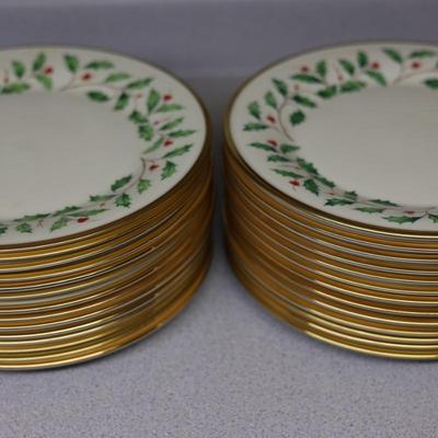 LENOX Holiday Set - (6) Soup Bowls, (6) Fruit Bowls, (3) Condiment/Candy Bowls, (27) Dinner Plates
