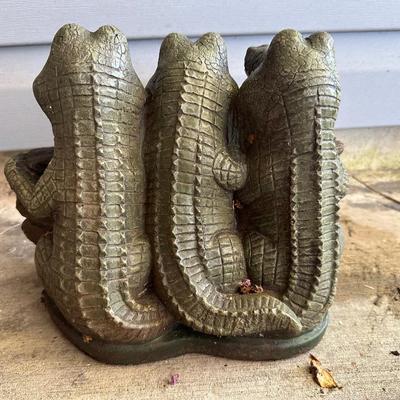 Cement Alligator Welcome Statue