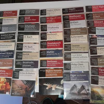 Large lot of Symphony, concert, and other band music on CD Disks Mendelssohn, Bach, Brahms and more