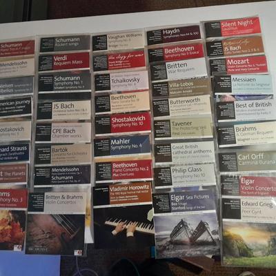 Large lot of Symphony, concert, and other band music on CD Disks Mendelssohn, Bach, Brahms and more