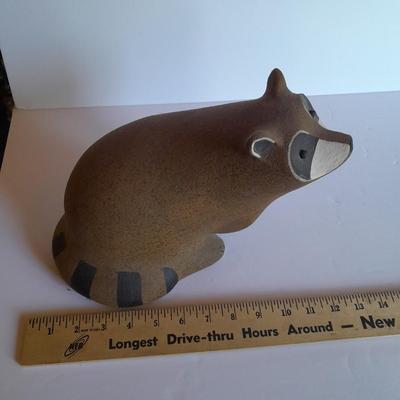 Signed John H. Seymour SEY Stoneware Raccoon Sculpture #286 / 350