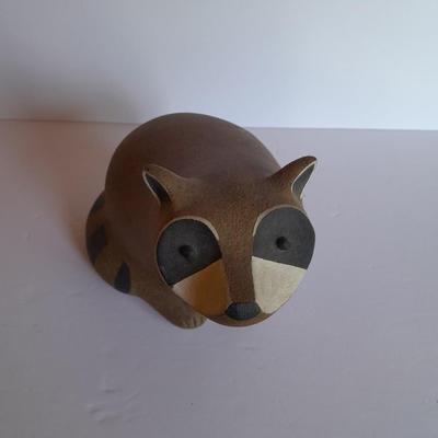 Signed John H. Seymour SEY Stoneware Raccoon Sculpture #286 / 350