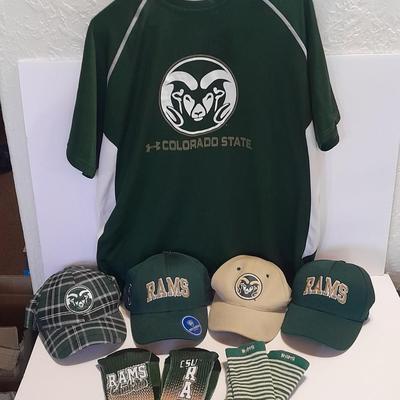 Colorado Rams CSU Apparel - Shirt - four baseball caps - and socks Fort Collins Colorado GO RAMS!