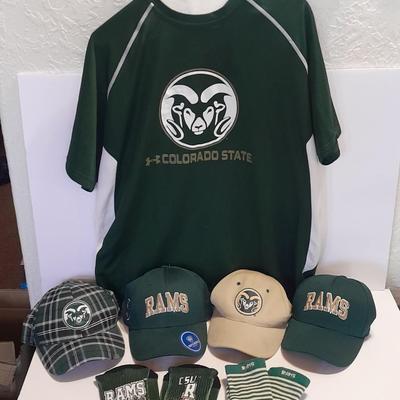 Colorado Rams CSU Apparel - Shirt - four baseball caps - and socks Fort Collins Colorado GO RAMS!