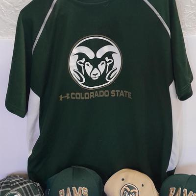 Colorado Rams CSU Apparel - Shirt - four baseball caps - and socks Fort Collins Colorado GO RAMS!
