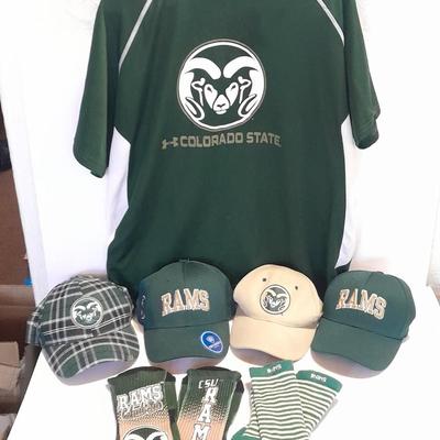 Colorado Rams CSU Apparel - Shirt - four baseball caps - and socks Fort Collins Colorado GO RAMS!