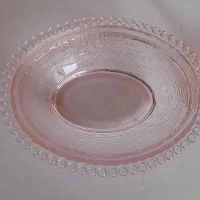 Indiana Glass Hen on Nest Chicken Pink Depression Covered Dish