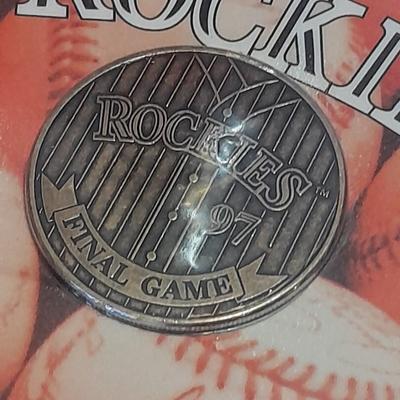 Colorado Rockies Memorabilia Larry Walker # 33 holographic card, coke collector's bottles, Baseball cap, scorecard magazine and more