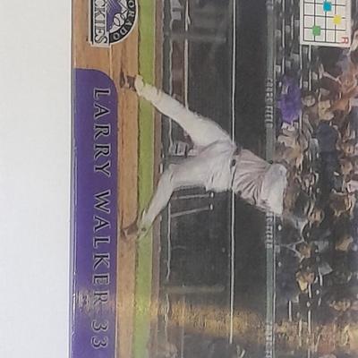 Colorado Rockies Memorabilia Larry Walker # 33 holographic card, coke collector's bottles, Baseball cap, scorecard magazine and more